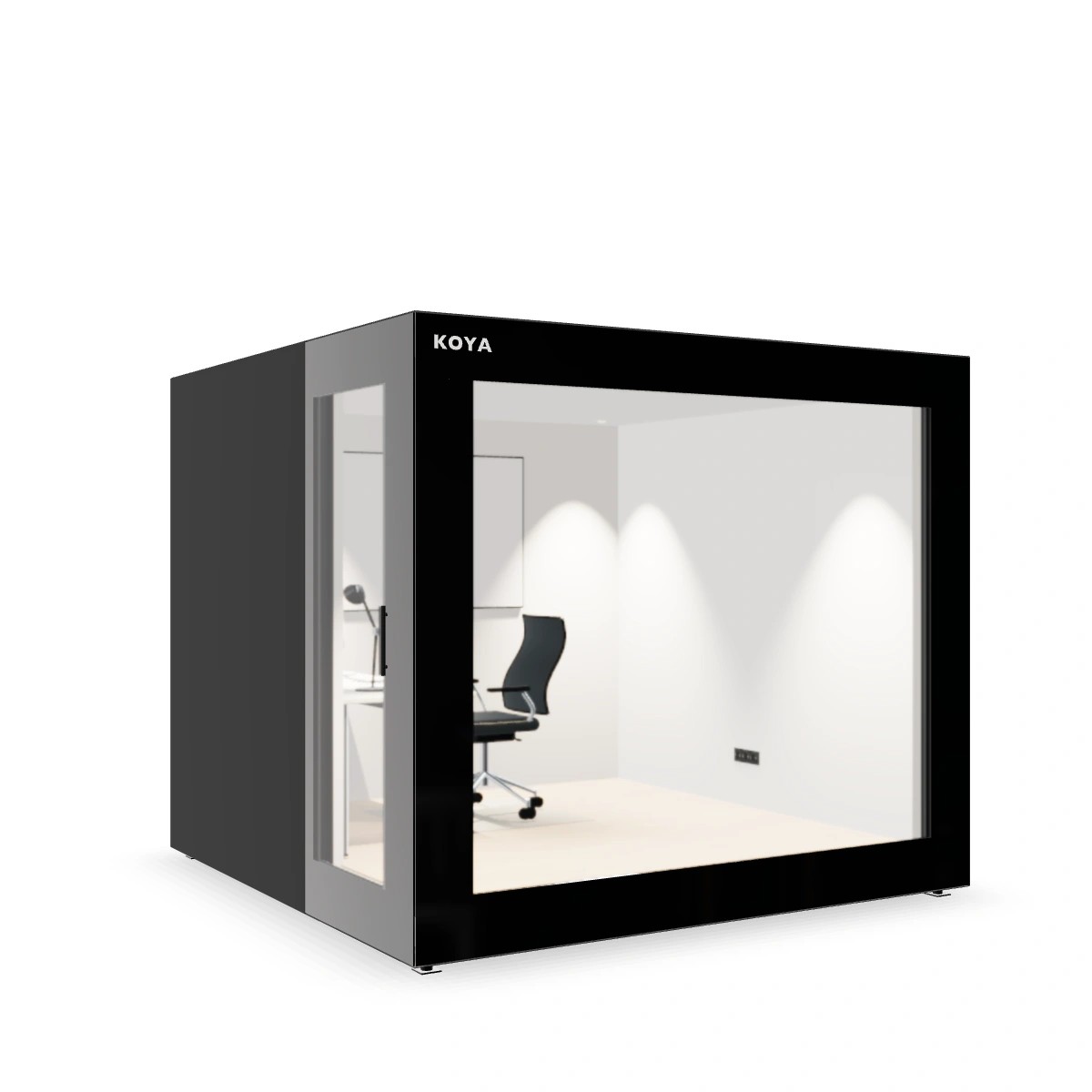 Visualisierung: KOYA Studio Ganzglas mit klaren Kanten, das Glas läuft bis an die Gebäudekante, freigestellt